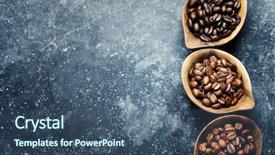  Presentation with coffee beans - Colorful PPT theme enhanced with three different varieties of coffee backdrop and a ocean colored foreground