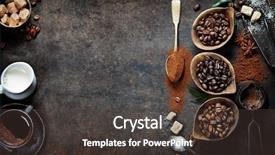  Presentation with beans - Presentation having three different varieties of coffee background and a tawny brown colored foreground