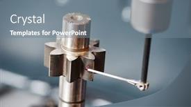  Presentation with sensor - Slide deck featuring three-dimension-coordinate-cogwheel-measuring background and a gray colored foreground