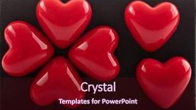  Presentation with hearts - Amazing theme having three dimensional - plastic red valentine hearts isolated backdrop and a wine colored foreground