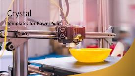  Presentation with 3d printing print concept metallic - Presentation design with three dimensional - printing 3d printer object background and a coral colored foreground