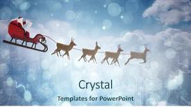  Presentation with santa sleigh - Theme with three dimensional - side view of santa claus background and a sky blue colored foreground