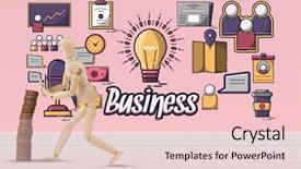  Presentation with composite - Slide deck enhanced with three dimensional house - composite image of various icons background and a lemonade colored foreground