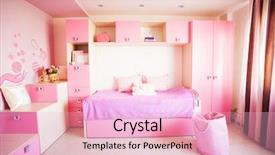  Presentation with nursery - Presentation theme with three dimensional house - interior of a child interior background and a lemonade colored foreground