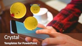  Presentation with reactions - Presentation theme consisting of three dimensional image of different background and a tawny brown colored foreground