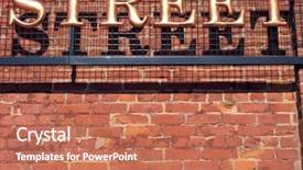  Presentation with two way street sign - Beautiful slide deck featuring three-dimensional metal street sign backdrop and a coral colored foreground