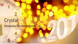  Presentation with new year - PPT layouts having three dimensional new year numbers background and a yellow colored foreground