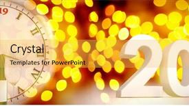  Presentation with new year - Audience pleasing slide deck consisting of three dimensional new year numbers backdrop and a yellow colored foreground