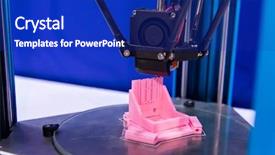  Presentation with machine - PPT theme consisting of three dimensional printing machine 3d background and a royal blue colored foreground