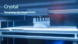  Presentation with machine - PPT theme enhanced with three dimensional printing machine 3d background and a ocean colored foreground