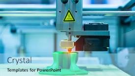  Presentation with machine - PPT layouts with three-dimensional-printing-machine-3d background and a arctic colored foreground