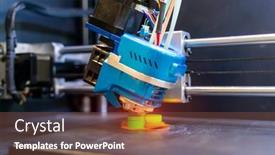  Presentation with machine - Beautiful presentation design featuring three-dimensional-printing-machine-3d backdrop and a tawny brown colored foreground