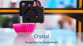  Presentation with machine - Slides featuring three dimensional printing machine 3d background and a sky blue colored foreground