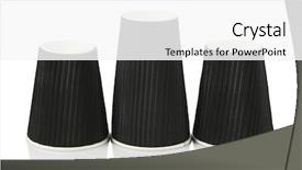  Presentation with coffee - Slide deck consisting of three disposable black coffee cups background and a white colored foreground