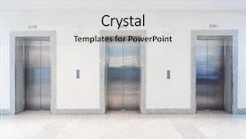  Presentation with elevator - Theme featuring three doors in elevator background and a light gray colored foreground