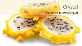  Presentation with dragon fruit - Presentation theme enhanced with three-dragon-fruit-slices background and a yellow colored foreground