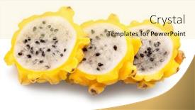  Presentation with dragon fruit - Theme having three-dragon-fruit-slices background and a blonde colored foreground