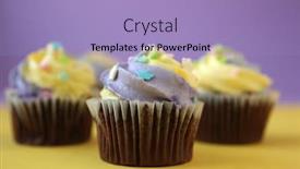  Presentation with cupcakes - Slide set featuring three-easter-yellow-and-lilac background and a light blue colored foreground