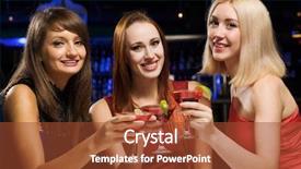  Presentation with night club - Slide deck consisting of three elegant ladies with cocktails background and a tawny brown colored foreground
