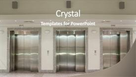  Presentation with elevator - Theme consisting of three elevator doors in corridor background and a gray colored foreground
