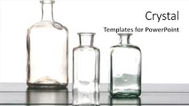  Presentation with bottles - Presentation design enhanced with three empty bottles background and a white colored foreground