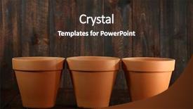  Presentation with flower pots - Theme featuring three empty clay flower pots background and a tawny brown colored foreground