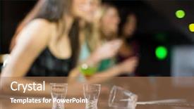  Presentation with tikki bar - Audience pleasing PPT layouts consisting of three empty shooter glasses backdrop and a coral colored foreground