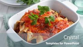  Presentation with baking - Cool new theme with three-enchiladas-decorated-with-parsley backdrop and a gray colored foreground