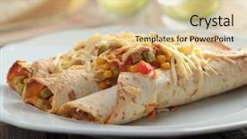  Presentation with rustic - Slide set consisting of three enchiladas on a rustic background and a  colored foreground