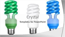  Presentation with light bulbs - Audience pleasing presentation design consisting of three-energy-efficient-spiral-light backdrop and a white colored foreground