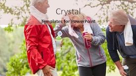  Presentation with seniors - Colorful slide set enhanced with three-exhausted-seniors-sweat backdrop and a coral colored foreground