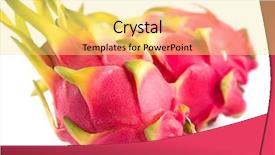  Presentation with dragon fruit - Colorful presentation theme enhanced with three exotic dragon fruits selective backdrop and a blonde colored foreground