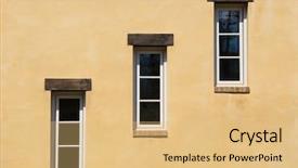  Presentation with house window frame - Theme with three exterior tiered house windows background and a  colored foreground