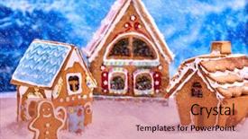  Presentation with gingerbread house decorated colorful candies - Slides with three fabulous gingerbread house background and a red colored foreground