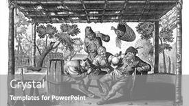  Presentation with playing cards - Slides having three-farmers-are-drinking background and a gray colored foreground