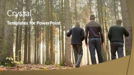  Presentation with tour - Presentation theme with three-foresters-in-the-woods background and a coral colored foreground
