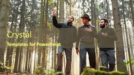  Presentation with tour - Amazing slide deck having three-foresters-on-a-tour backdrop and a violet colored foreground