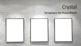  Presentation with brick - Presentation theme with three frames on brick wall background and a light gray colored foreground