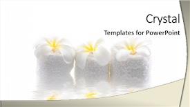  Presentation with reflection - PPT layouts having three frangipani with towel reflection background and a white colored foreground