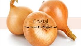  Presentation with harvest - Presentation theme with three-fresh-onions-harvest-vegetable background and a yellow colored foreground