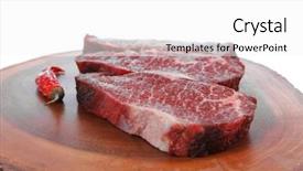  Presentation with white marble plate marble - Presentation enhanced with three fresh raw marble beef background and a white colored foreground