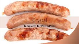 Presentation with sausages - Cool new presentation with three-fried-chipolata-sausages backdrop and a coral colored foreground