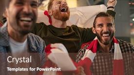  Presentation with england football - PPT layouts featuring three-friends-cheering-for-england background and a tawny brown colored foreground