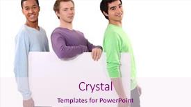  Presentation with poster - Beautiful slide deck featuring boost confidence - three friends holding blank poster backdrop and a sky blue colored foreground