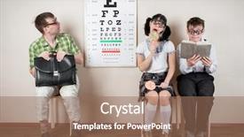  Presentation with doctor office - Presentation enhanced with three funny person wearing spectacles background and a coral colored foreground