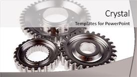  Presentation with gears - PPT theme featuring three gears over white background background and a white colored foreground