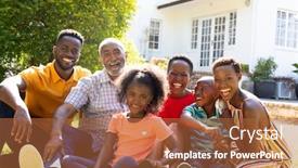  Presentation with family day - Beautiful slide set featuring three-generation-african-american-family backdrop and a red colored foreground