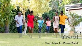  Presentation with family holding hands - Cool new slides with three-generation-african-american-family backdrop and a soft green colored foreground