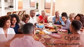  Presentation with black family - Presentation featuring three generation family birthday background and a red colored foreground