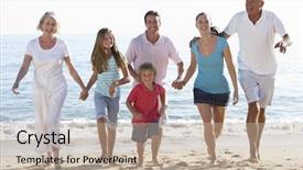  Presentation with generation family farm - Amazing slide deck having three generation family having fun backdrop and a mint green colored foreground